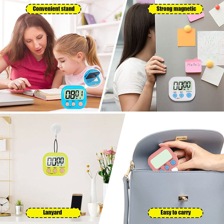 1540 Digital Kitchen Timer Clear Big Digits 0-99 Min For Cooking Office Clock - Trendex