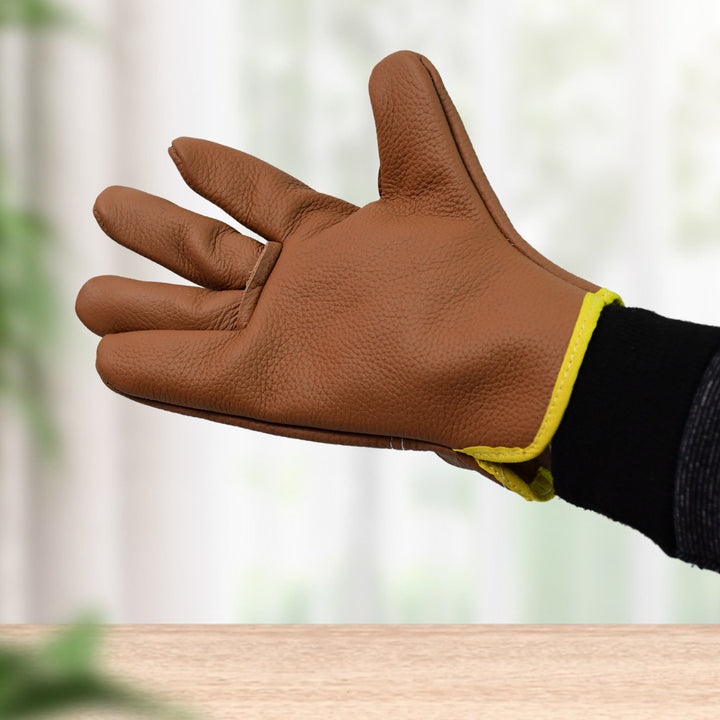 Gloves Gardening Gloves For Men Women Leather Gloves Heavy Duty Gloves (1 Pair) - Trendex