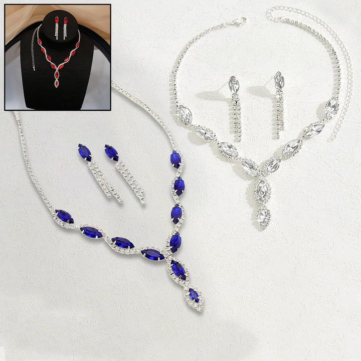 Necklace And Earrings Set Wedding Jewelry Set (1 Set  Mix Color) - Trendex