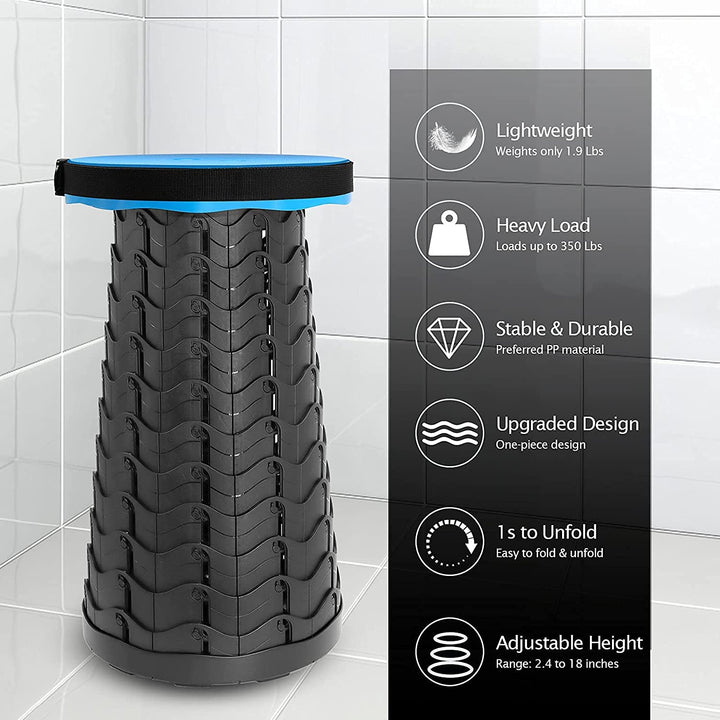 2501 Foldable Height Adjusting Stool Space Saving Telescopic Stool - Trendex