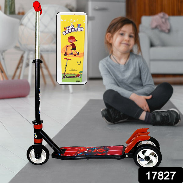 Basic Kids Ride On Leg Push Scooter For Boys And Girls (4 - 8 Years Old Kids) Foldable Scooter Cycle With Height Adjustment For Boys And Girls Multicolor (1 Pc  3 Wheel) - Trendex
