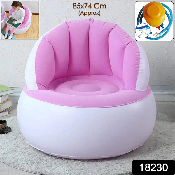 Kids Inflatable Sofa Chair With Backrest  Foot Air Pump With Hose (1 Set  85x74 Cm Approx) - Trendex
