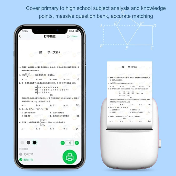 8838 Pocket Mini Printer Mobile Phone Bluetooth Connection Wireless Mini Thermal Printer With Android Or Ios App For Pictures Portable Smart Printercontains 1 Rolls Thermal Paper With Fast Paper Output For Photo Image - Trendex