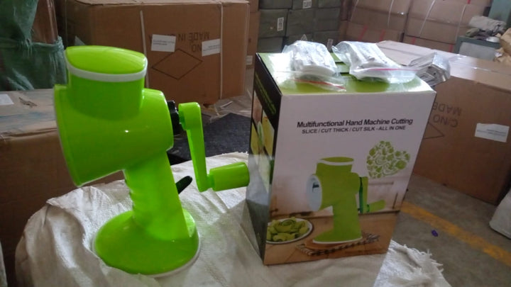8247 6 In 1 Multi Functional Vegetable Cutter  Slicer Hand Machine Cutting Slice Cut Thick Cut Silk All In One Vegetable Chopper Cutter  Slicing Cutter Barrel - Vegetable Grater With 6 Removable Blades - Trendex