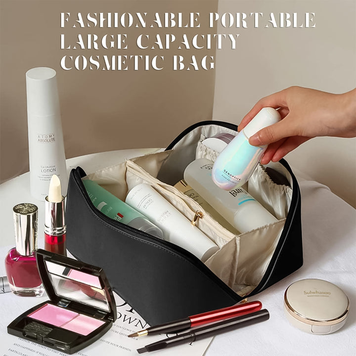 Premium Travel Makeup  Toiletry Organizer Pouch With Zipper  Handle(1 Pc) - Trendex