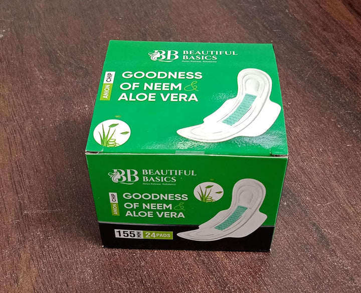 0984 Sanitary Pads For Women With Goodness Of Neem  Aloe Vera  Ultra Thin  Leakage Protection  Ph Balance  With Antibacterial Anion Chip  (155 Mm  24 Pads) - Trendex