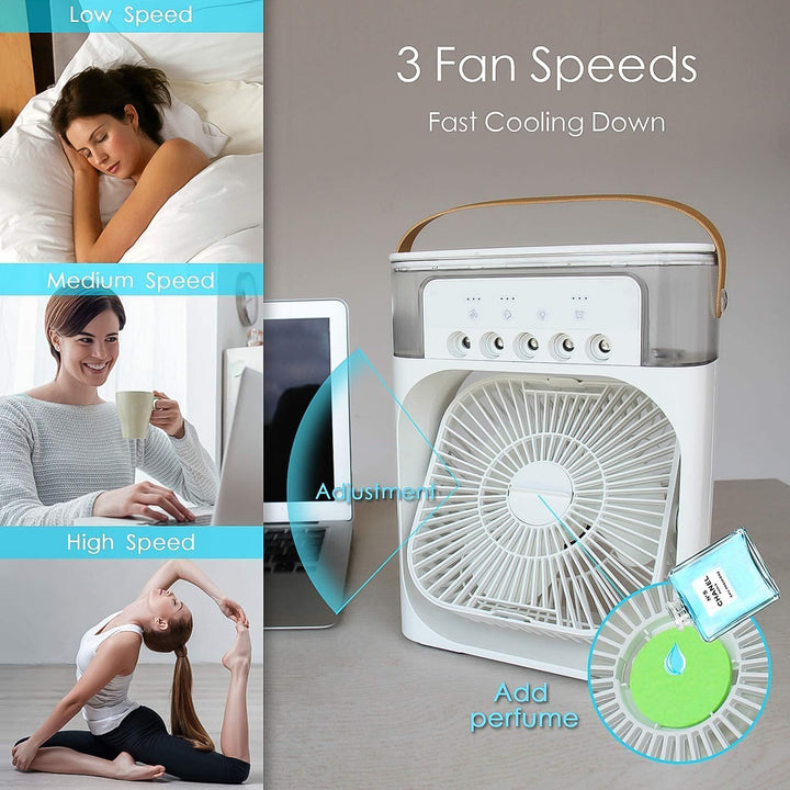Portable Air Conditioner Fan 7 Color Changing Light (Big  1 Pc) - Trendex