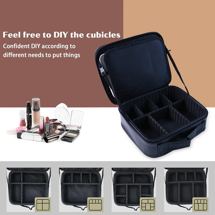 Black Premium Led Light Makeup Organizer Box (1 Pc) - Trendex