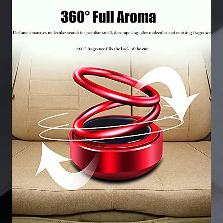 6319 Solar Power Car Aroma Diffuser 360double Ring Rotating Design Car Fragrance Diffuser Car Perfume Air Freshener For Dashboard Home Office - Trendex