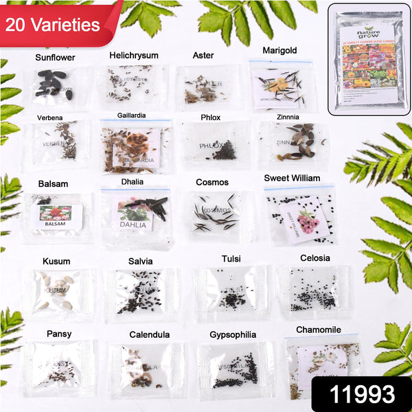 Seeds 20 Varieties Of Flower Seeds Combo (1 Pkt  20 Varieties) - Trendex
