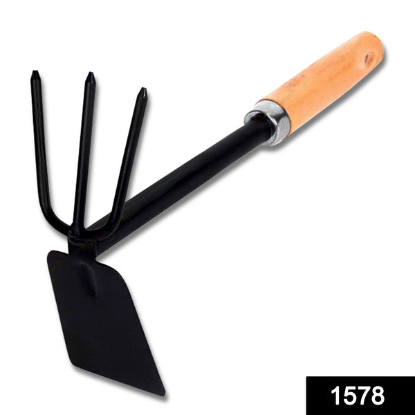 1578 2 In 1 Double Hoe Gardening Tool With Wooden Handle - Trendex