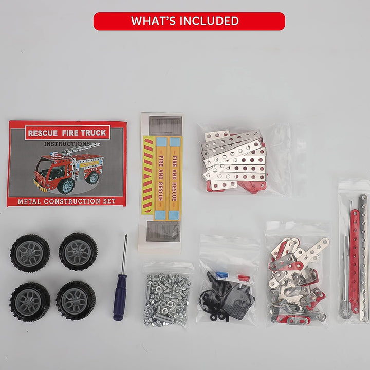 Metal Diy Fire Truck Building Blocks For Kids (Fire Truck  292pcs Of Truck Tool  1 Set) - Trendex