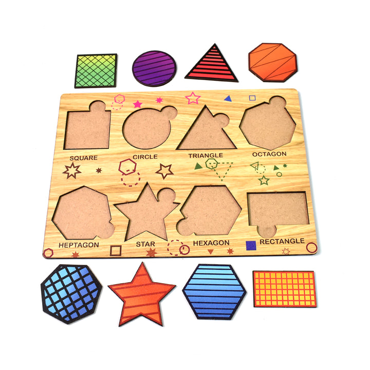 Wooden Triangles Puzzle Learning Educational Board (1 Set  2820 Cm) - Trendex