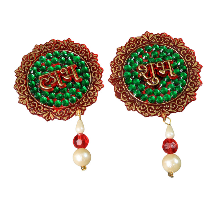 Shubh Labh Beaded Decorative Door Hanging (2 Pc) - Trendex