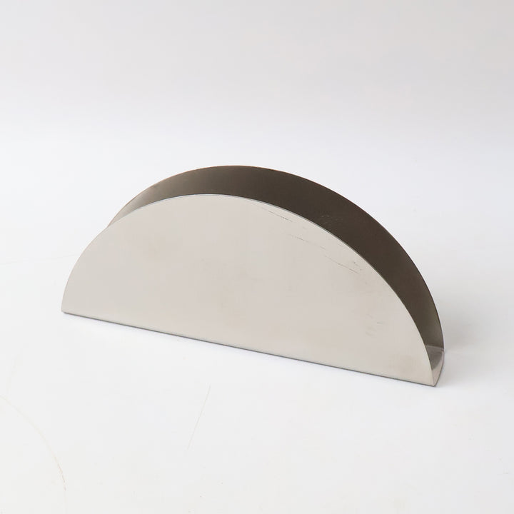 Stainless Steel Half-moon Shaped Tissue Paper Napkin Holder Stand (1 Pc) - Trendex