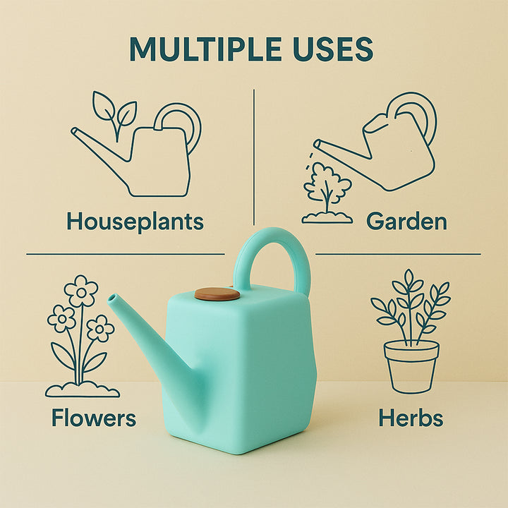 2 Litre Heavy-duty Plastic Gardening Watering Can With Long Spout  Ergonomic Handle - Trendex