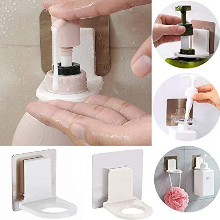 1158 Wall Mounted Self Sticky Hooks For Body Wash Shampoo Bottle Wall Storage Strong Adhesive Hook Power Plug Socket Hanger Holder Multi Color (1pc) - Trendex