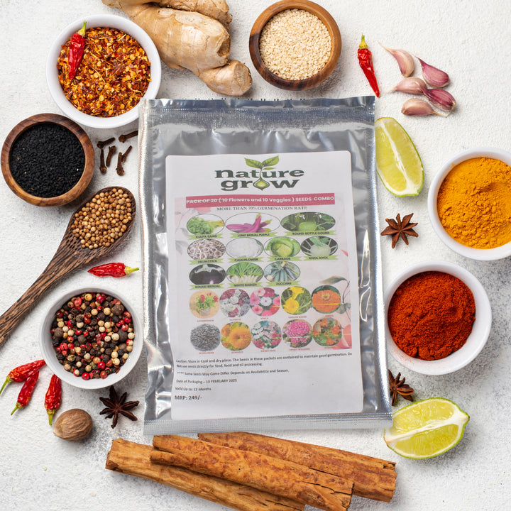 20 Varieties Of Vegetable  Flower Seeds Combo (1 Pkt.  20 Varieties) - Trendex