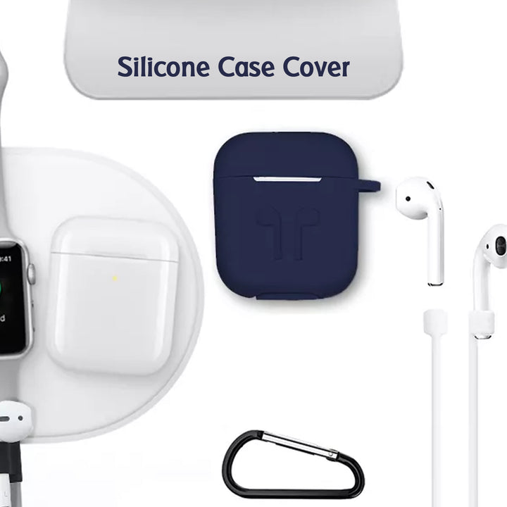 6473 Silicone Shockproof Protection Wireless Headphones Carrying Box Cover With Metal Keychain - Trendex